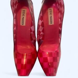 Steve Madden Red Checkered Heels - Size 6.5